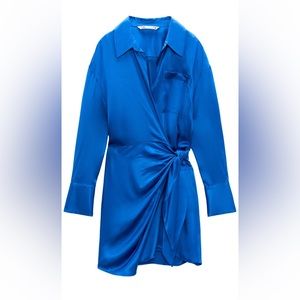 Satin effect wrap dress